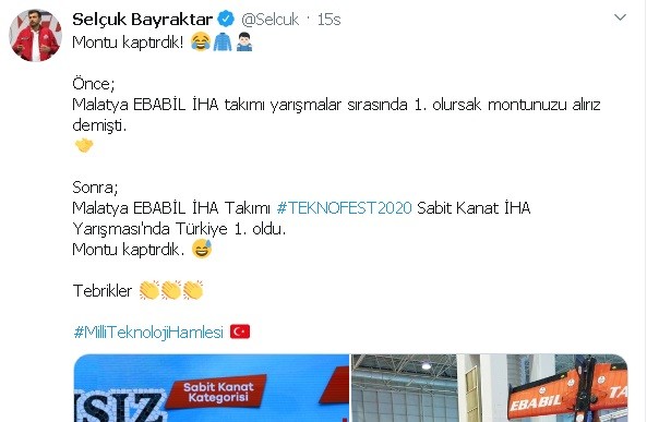 Selçuk Bayraktar sözünü tuttu, sosyal medya hesabından duyurdu: Montu kaptırdık!